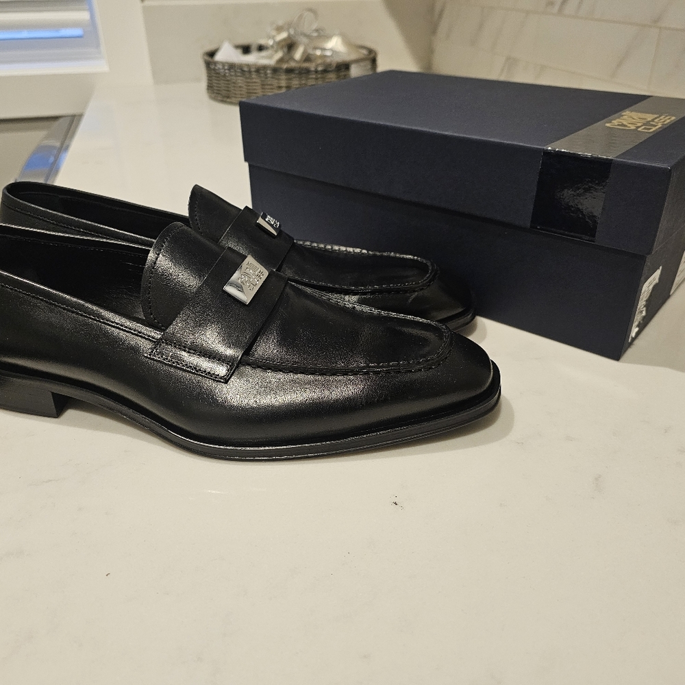 Brand new black luxury formal loafers shoes by Cavalli Class